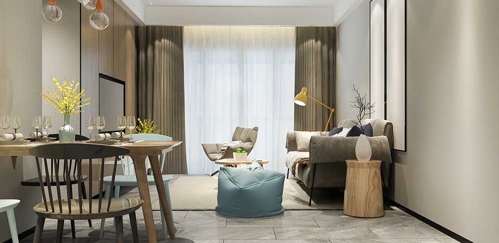 Modern apartment living room design at Sobha One World Hoskote
